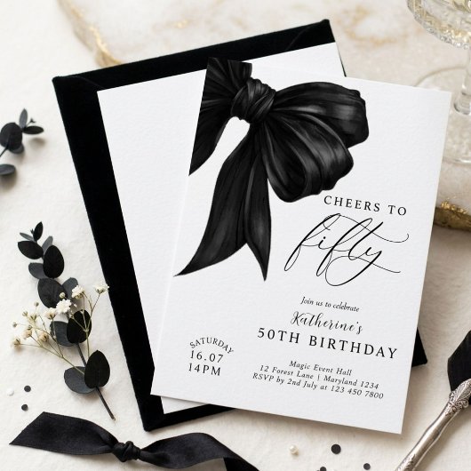 Invitation Nœud Noir 50e Anniversaire
