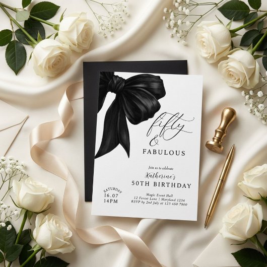 Invitation Nœud Noir 50e Anniversaire