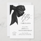Invitation Nœud Noir 50e Anniversaire (Devant)