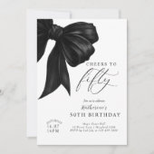 Invitation Nœud Noir 50e Anniversaire (Devant)
