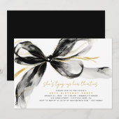 Invitation Nœud Noir Pour Ses Quarante Ans (Devant / Derrière)
