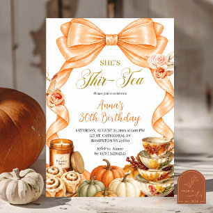 Invitation Nœud orange automnal pour une fête d'anniversaire