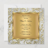 Invitation Noeud papillon élégant en or Tourbillon floral 50e (Dos)