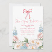 Invitation Noeud papillon floral mariage (Devant)