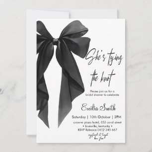 Invitation Noeud papillon noir pour la douche de mariage
