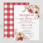 Invitation Nœud Papillon Tomber en Amour Baby Shower Apple Ro (Devant / Derrière)