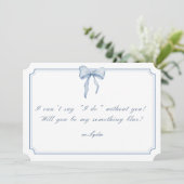 Invitation Nœud Quelque Chose de Bleu (Debout devant)