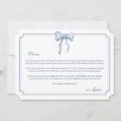 Invitation Nœud Quelque Chose de Bleu (Dos)