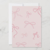 Invitation Nœud Rose Coquette Pétales et Prosecco (Dos)