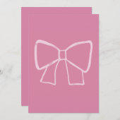 Invitation Nœud Rose Minimaliste (Devant / Derrière)