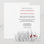 Invitation Noeud Rouge foncé Mariages d'hiver Designer person (Devant / Derrière)