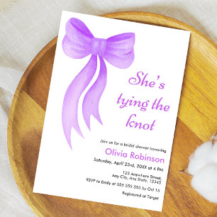 Invitation Nœud Violet Elle Attache le Nœud Enterrement de Vi