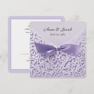 Invitation Nœud Violet sur Mariage de Renouvellement de Vœux