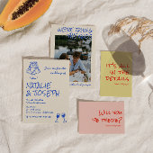 Invitation Nœuds de gâteau bleus dessinés à la main Funky Mar