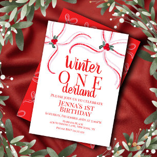 Invitation Noeuds de Noël dessinés à la main Fête d'anniversa