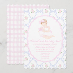 Invitation Nœuds roses Preppy Grandmillennial Dolly et Moi