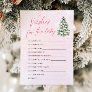 Invitation Nœuds roses Vœux de Noël pour bébé Jeu de conseils