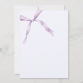 Invitation Nœuds Violets & Fleurs Élégant Bébé (Dos)