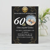 Invitation noir 25e 40e 10e 75e 60e anniversaire de mariage (Debout devant)