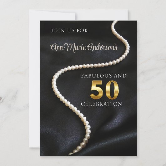 Invitation Noir 50 ans et Fabuleux (Devant)