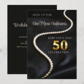 Invitation Noir 50 ans et Fabuleux (Devant / Derrière)