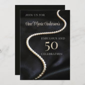 Invitation Noir 50 ans et Fabuleux (Devant / Derrière)