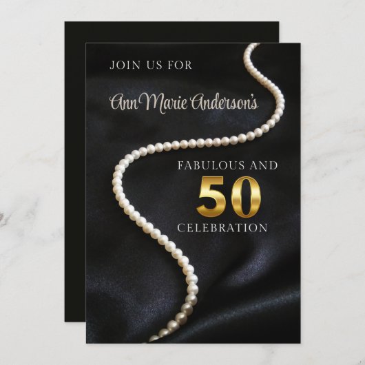 Invitation Noir 50 et Fabuleux (Devant / Derrière)