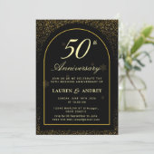 Invitation Noir Anniversaire de mariage doré (Debout devant)