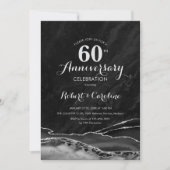 Invitation Noir Argent 60e Anniversaire (Devant)