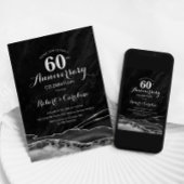 Invitation Noir Argent 60e Anniversaire