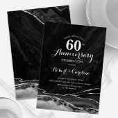 Invitation Noir Argent 60e Anniversaire