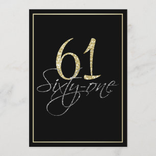 Invitation Noir argenté formel et soixante-et-unième fête