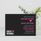 Invitation - Noir aux coeurs roses (Debout devant)