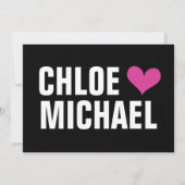 Invitation - Noir aux coeurs roses (Dos)