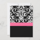 Invitation Noir avec Baby shower Damas rose (Dos)