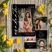 Invitation Noir avec Calligraphie blanche Diplôme photo