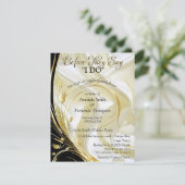 Invitation Noir avec or sur Champagne Soie Couple Douche (Debout devant)