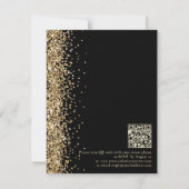 Invitation Noir avec Parties scintillant or Mariage de code Q (Dos)