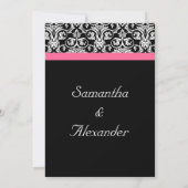 Invitation Noir avec Pink Passion Damas (Dos)