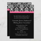 Invitation Noir avec Pink Passion Damas (Devant / Derrière)