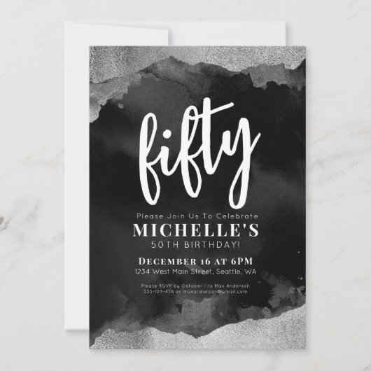 Invitation Noir blanc 50e anniversaire (Devant)