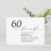 Invitation Noir & Blanc | 60 ans aimés 60e anniversaire fête (Debout devant)