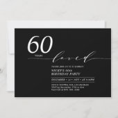 Invitation Noir & Blanc | 60 ans aimés 60e anniversaire fête (Devant)