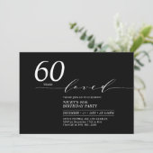 Invitation Noir & Blanc | 60 ans aimés 60e anniversaire fête (Debout devant)