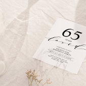Invitation Noir & Blanc | 65 ans aimés 65e anniversaire fête