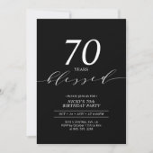 Invitation Noir & Blanc | 70 ans aimés 70e anniversaire fête (Devant)