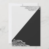 Invitation Noir Blanc Argent Paillettes Mascarade Prom (Dos)