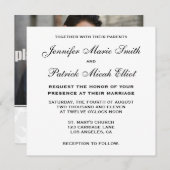 Invitation noir/blanc/argenté classique de mariage (Devant / Derrière)