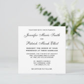 Invitation noir/blanc/argenté classique de mariage (Debout devant)