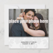 Invitation noir/blanc/argenté classique de mariage (Dos)